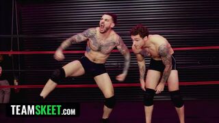 Wrestled and Fucked by Three Men