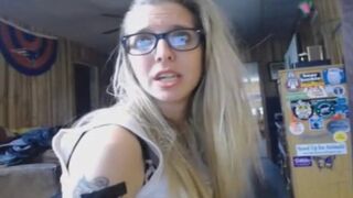 Blonde Amateur Sucks and Strokes Cock