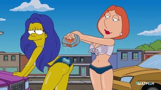 Marge and Lois car wash