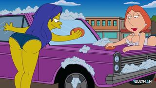 Marge and Lois car wash