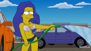 Marge and Lois car wash