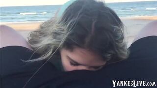 Amateur Babe Sucks and Fucks at the Beach