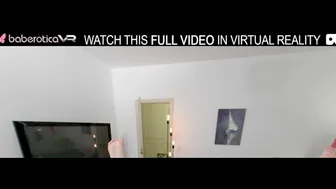 Baberotica VR - Solo blonde skinny girl Milka Way plays with a pink sex toy on the sofa in VR.
