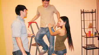 Young Libertines - Small-Tit Brunette Sasha Rose Is Getting Nicely Fucked By Two Men