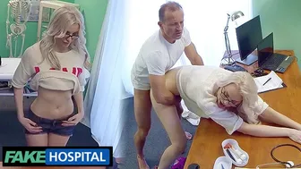 Fake Hospital - Tall BLONDE English babe fucked by a foreign doctor -