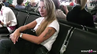 German MILF Flash Huge Tits In Plane And Ride On Holiday