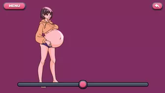INFLATE HER BELLY WHILE SHE STANDING