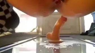 Rides Dildo porn video – Skinny Brunette Monica Taylor Masturbates With Dildo To Squirting Orgasm