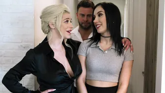 Desperate Latina threesome with clients