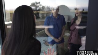 Furious busty MILF fucks hung neighbor