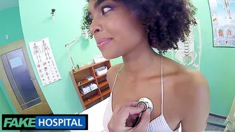 Fake Hospital - Hot Brazilian EBONY STUDENT has a Medical Examination -