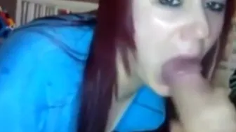 Redhead Amateur Sucks A Huge Cock