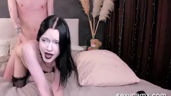 Hard Pounding porn video – Horny Goth Teen Get Facial After Blowjob And Hard Pounding