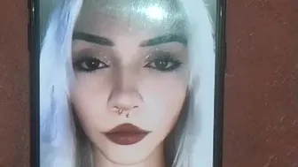 cumtribute cumshot on hot white haired teen
