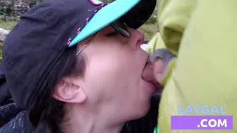 Public Blowjob And Masturbation With A Big Cock