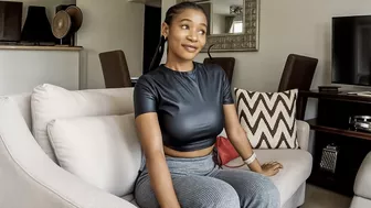 Amateur Ebony Model To Suck White Cock At Couch Casting Call