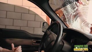 Chloe Skyy splashes it up at naughty handjob carwash with all her hot friends