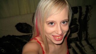 Young Libertines - Cute-looking blonde Teena stimulates her wet hole on the cam