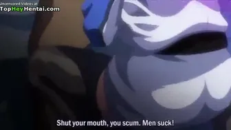 Hentai babe with big tits satisfies group of horny men