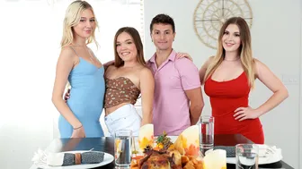 Thanksgiving Threesome With Teen Stepsis