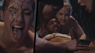Parasited - Femdom Reverse Gangbang - Lesbians Possessed By Horny Demons Fucks Black Guy Multiple Creampies