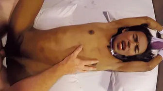 Big W porn video – Shemale Bunny Swallowed Big White Cock