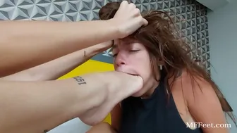 Tiny Bitch Receiving A Foot Punishment