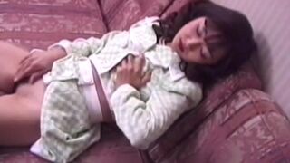 Japanese Women Fingering her hairy pussy to reach orgasm