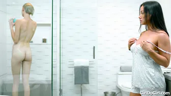Im sharing a shower with my stepmoms gf