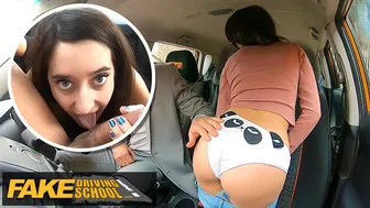Fake Driving School - This hot brunette has a PEACHY ASS and she love to lick ass -