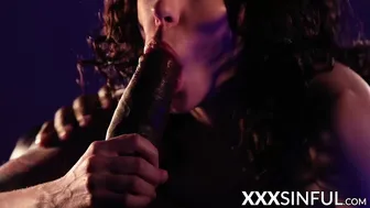 Anne De Ville Fills Her Tight Twat With Aaron Rock Big Black Cock