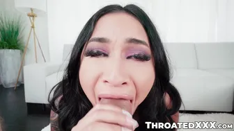 Petite babe Avery Black drenches my cock with her warm saliva