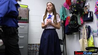 Sexy teen shoplifter dildoed and fucked