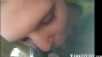Interracial Car BJ with a Mouthful Ending