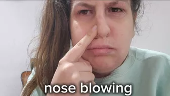 Clips 4 Sale - Nose Cleaning And Nose Blowing Fetish Clip, Real Snot Sounds, Messy Tissue Play, Nose Focus Content