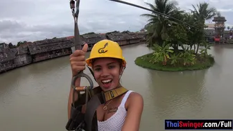 Thai Swinger - Zipline fun and hot sex at home after for a Thai European couple