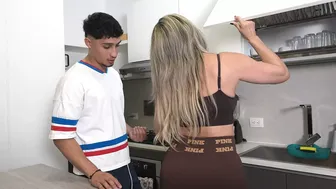 Stepmom takes the wrong pill and ends up giving her a sexual enhancer "let me help you get it off"