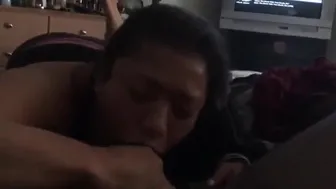 Big Black Cock for Her Sloppy Mouth and Big Tits