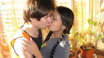 Casual Teen Sex - Beautiful brunette teen Little Rita is enjoying hard sex on the couch
