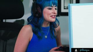 GIRLSWAY - Busty Babe Pays Her Rent With Her Wet Pussy To Her Naughty Gamer Roommate Jewelz Blu