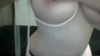 Big-Titted Lavender-Haired Amateur Tries Self Bondage