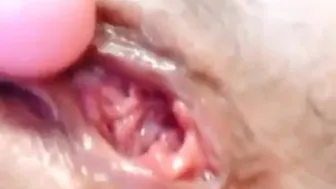 Big-Ass Girlfriend's Creamy Orgasm with Vibrator Caught on Cam
