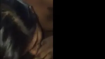 Indian girl gives her husband a blowjob