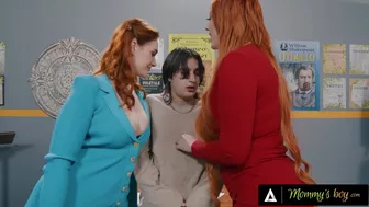 Adult Time - MOMMY'S BOY - Shocked Boy Discovers Stepmom Lauren Phillips' Redhead Affair With Teacher Siri Dahl