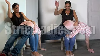 Clips 4 Sale - Put over StepMoms knee and spanked hard