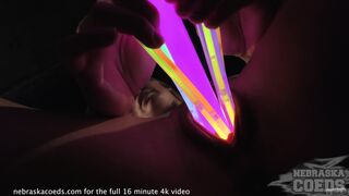 Glowstick Gaping Her Pussy with Closeups