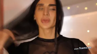 Horny Trans Babe Wanks Her Penis On Cam