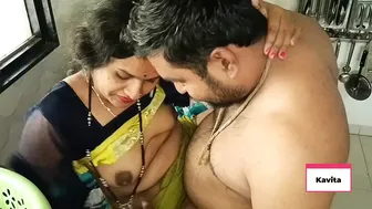 Faphouse - Desi Indian Kavita Maid fuck with Houseowner Tatya in kitchen , pussy licking, licking ass, missionary, doggystyle , hindi audio