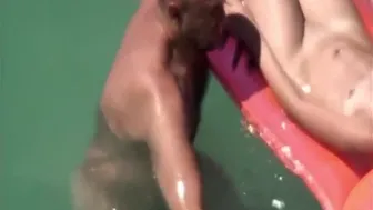 My nudist niece Emma floating in the sea (voyeur)