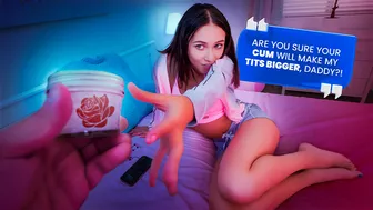 Dad Crush - “Stepdaddy, Please! Your Cum Will Make My Tits Grow!” Mia Wants Every Drop